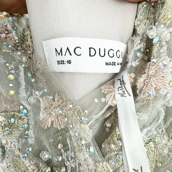 Mac Duggal 20402 Wrap-Around Decollete Neckline A-Line Dress Pastel Multi 16 NWT - Picture 9 of 11